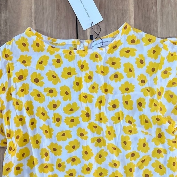 Faithfull the Brand Florence Mini Dress Constance Floral Marigold Print Sz 6 - Picture 6 of 16
